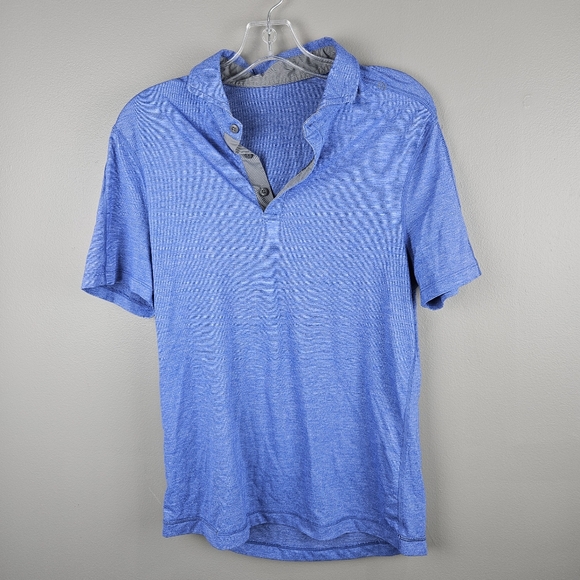 Lululemon short sleeve blue polo shirt - Picture 2 of 4